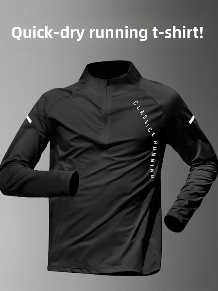 Running Gear Outdoor - Herren Trainingskleidung Schnelltrocknend Langarm T-Shirt mit
