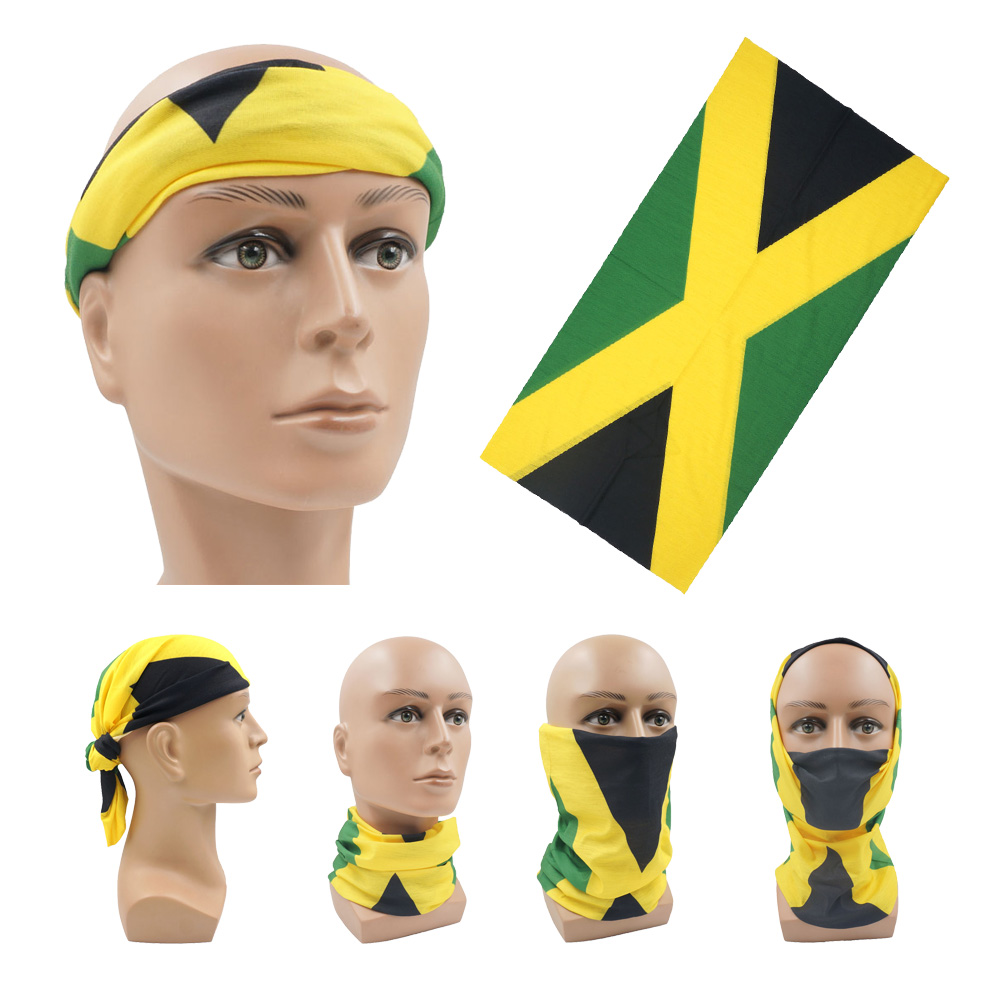 Running Gear Outdoor - Atmungsaktive Lauf-Gesichtsmaske, Schals, Jamaika-Flagge, Bandana, Snood,